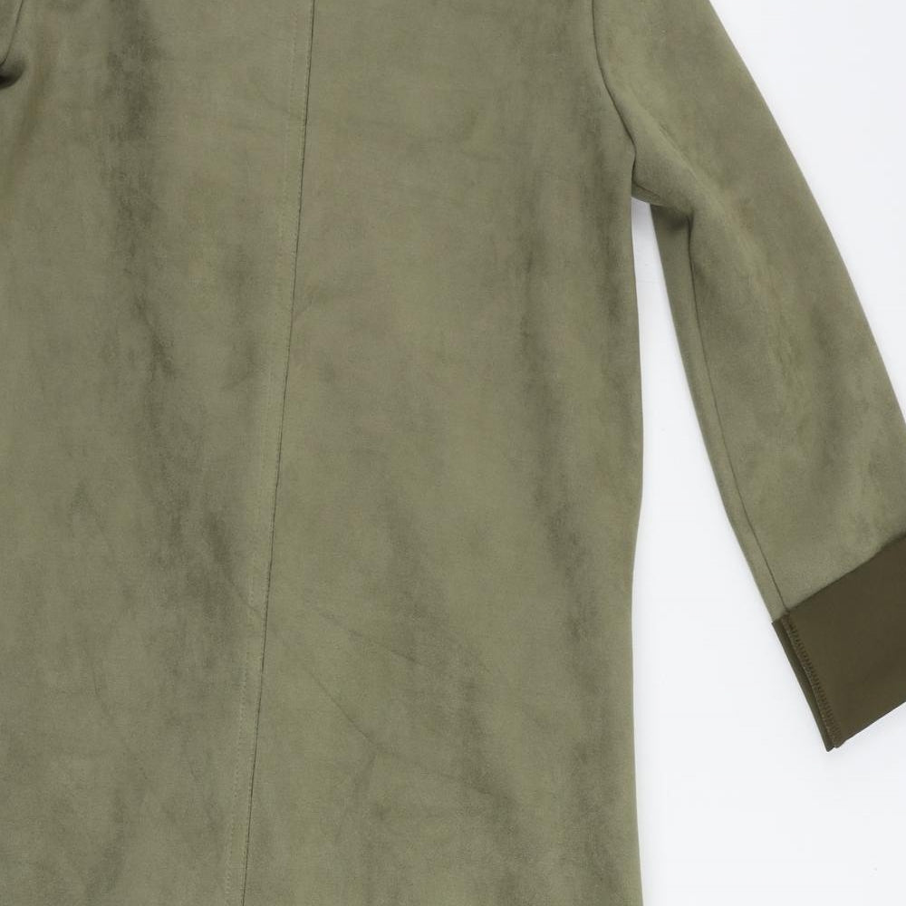Zara Womens Green Overcoat Coat Size M - Open