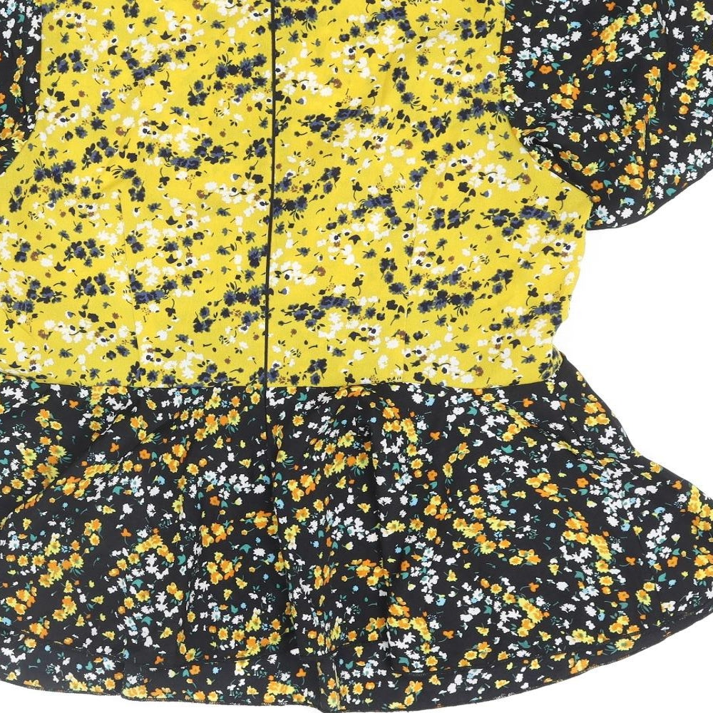 Girl In Mind Womens Multicoloured Floral Polyester Basic Blouse Size 12 Round Neck