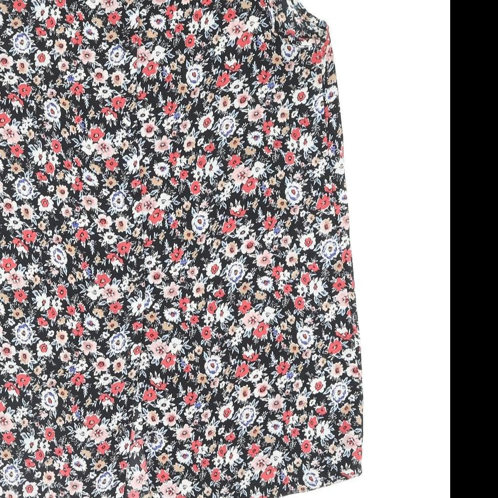 New Look Womens Multicoloured Floral Polyester Basic Blouse Size 8 Round Neck