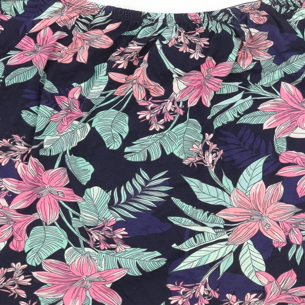 Roman Womens Multicoloured Floral Viscose Basic Blouse Size 10 Boat Neck