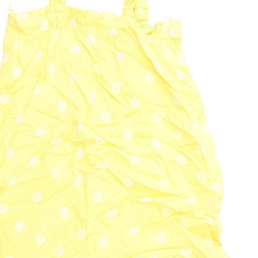 Marks & Spencer Womens Yellow Geometric Viscose Cami Dress Size 8 - Sea Shells