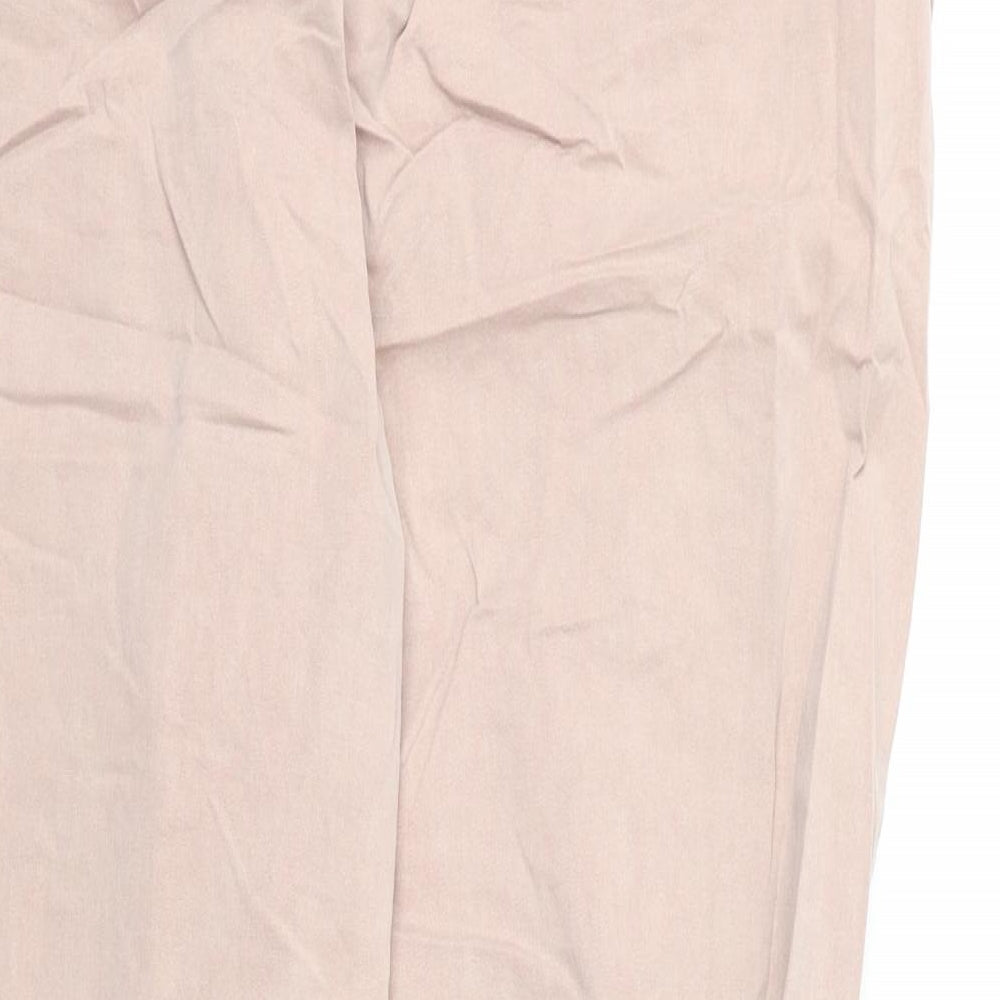 Marks and Spencer Womens Pink Cotton Chino Trousers Size 20 L26 in Regular Zip