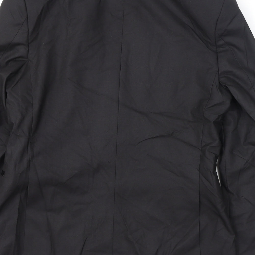 Marks & Spencer Mens Black Polyester Jacket Blazer Size 36 Regular