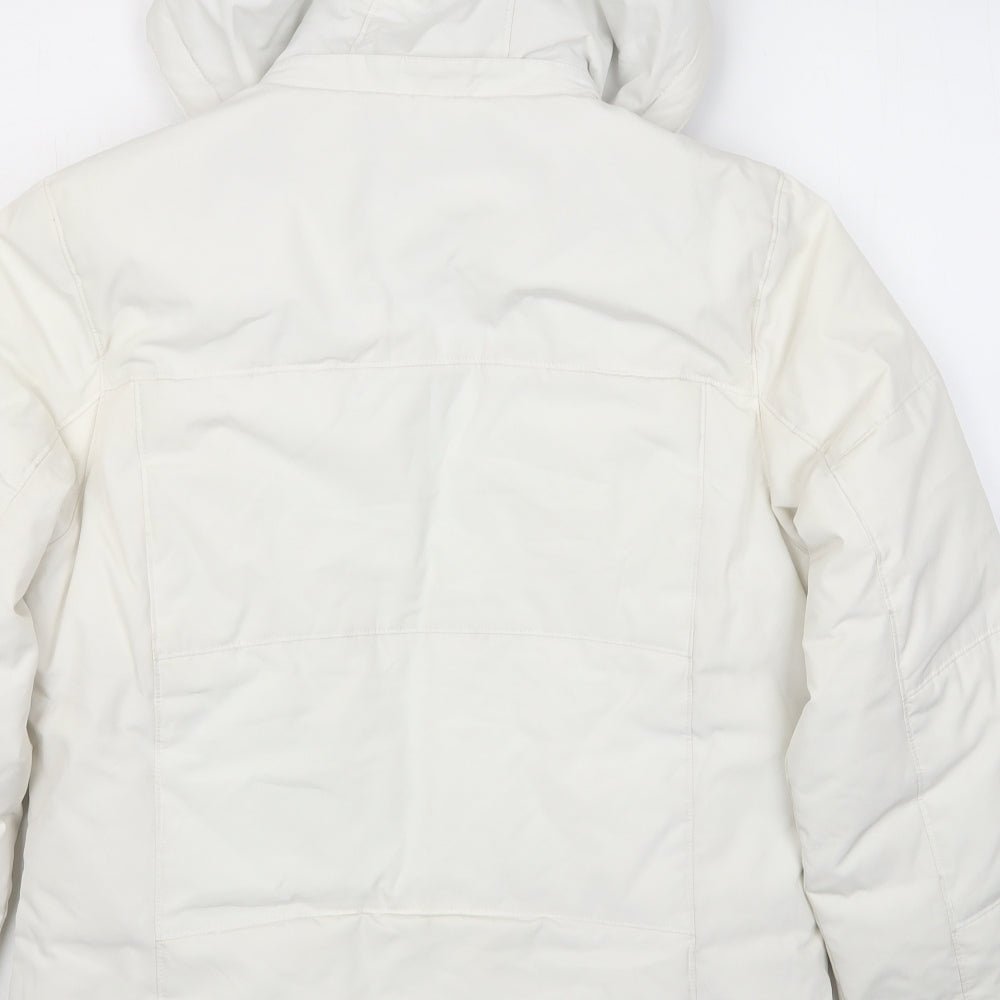 J.Percy Womens White Puffer Jacket Jacket Size S Zip
