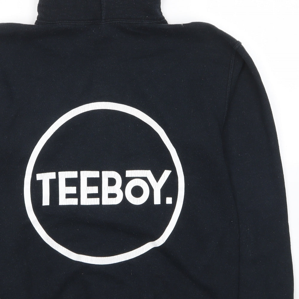 Teeboy Mens Black Cotton Pullover Hoodie Size XS - Logo