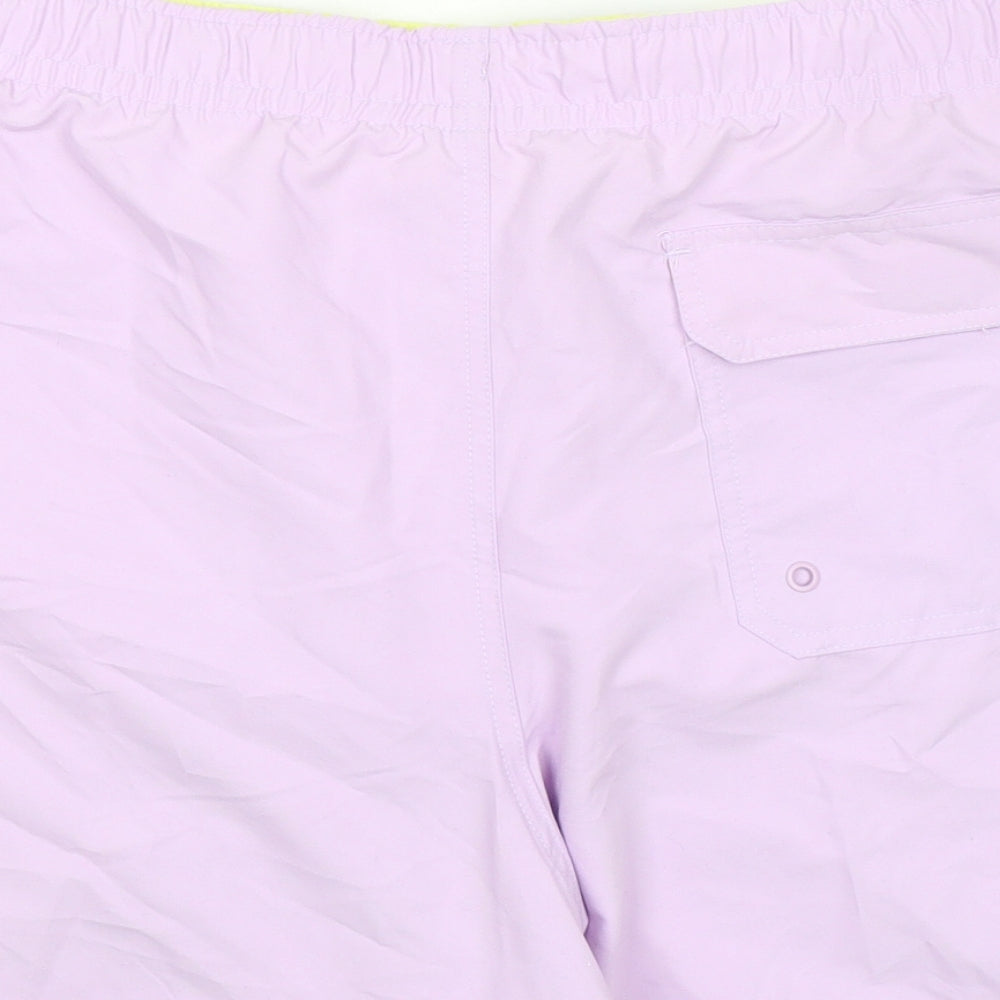 Marks & Spencer Mens Purple Polyester Bermuda Shorts Size 3XL Regular Drawstring - Inside Leg 5in