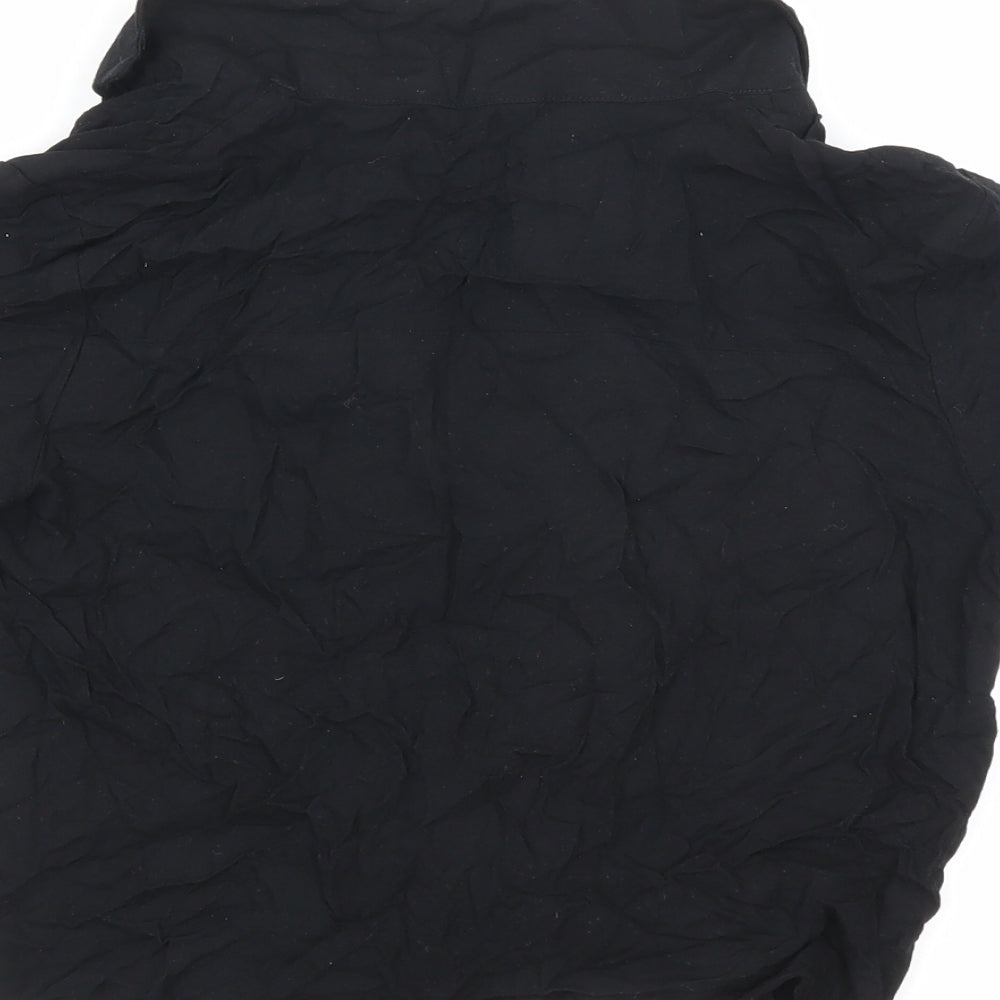 Divided by H&M Womens Black Viscose Basic Button-Up Size 4 Collared