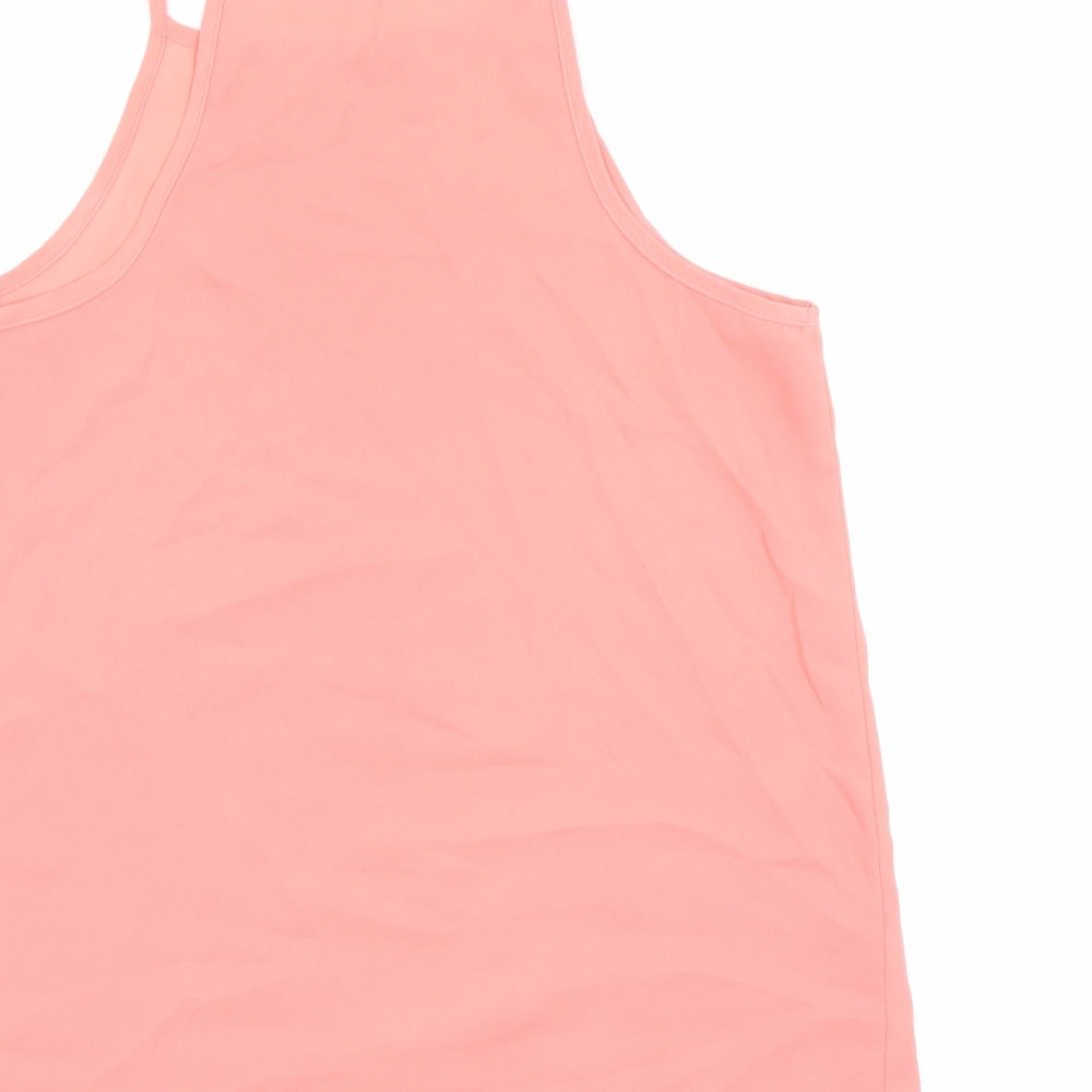 New Look Womens Orange Polyester Basic Tank Size 10 Halter
