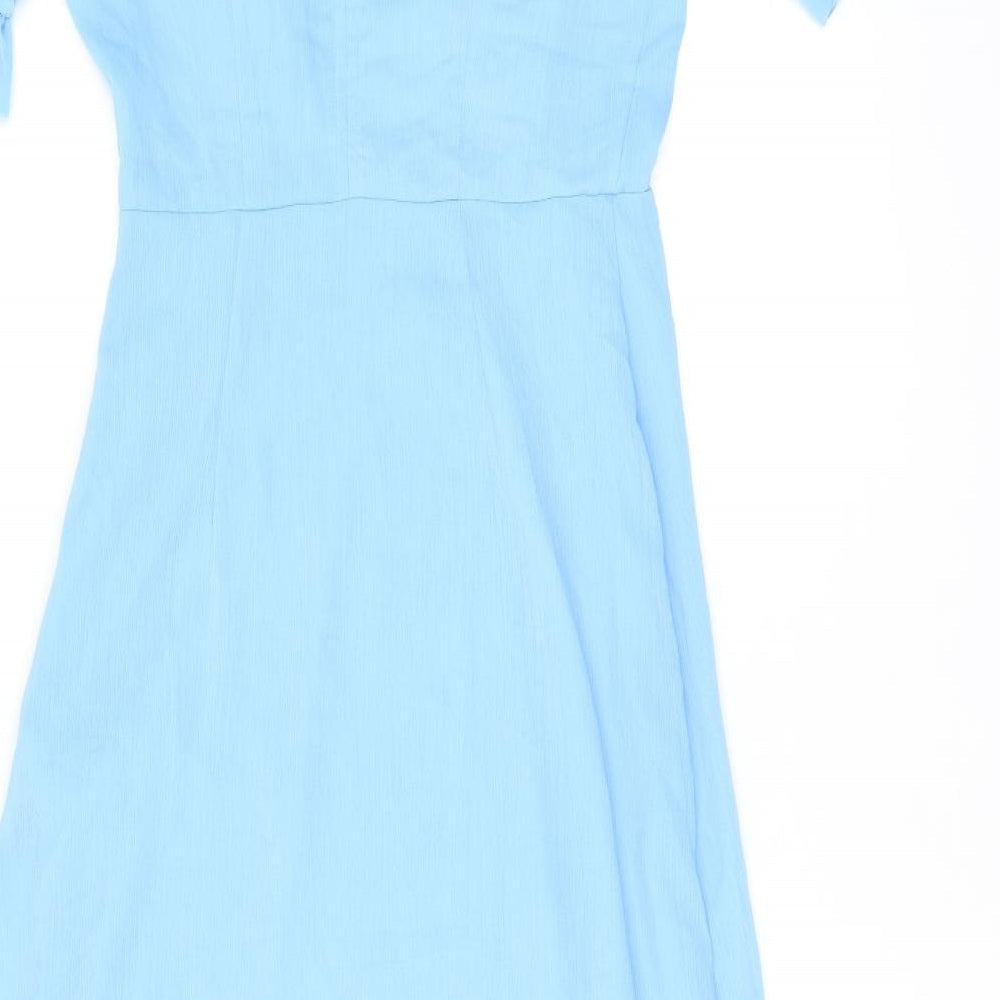 Finery Womens Blue Polyester A-Line Size 10 Round Neck Zip