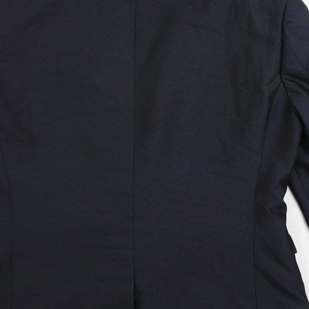 NEXT Mens Blue Polyester 3 Piece Suit Jacket Size 38 Regular