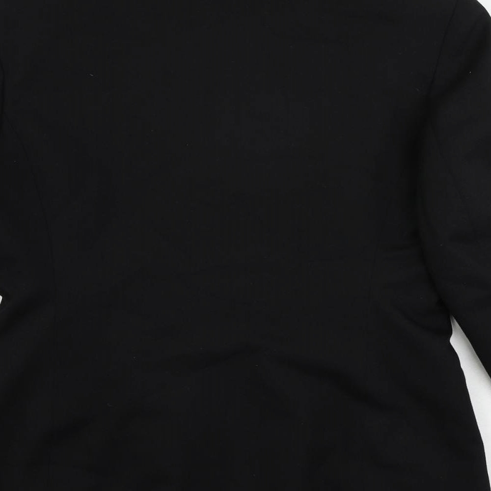 St Michael Womens Black Jacket Blazer Size 10 Button