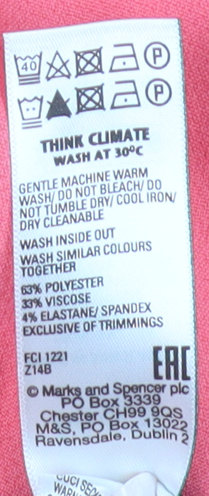 Marks and Spencer Women's Pink Cropped Trousers