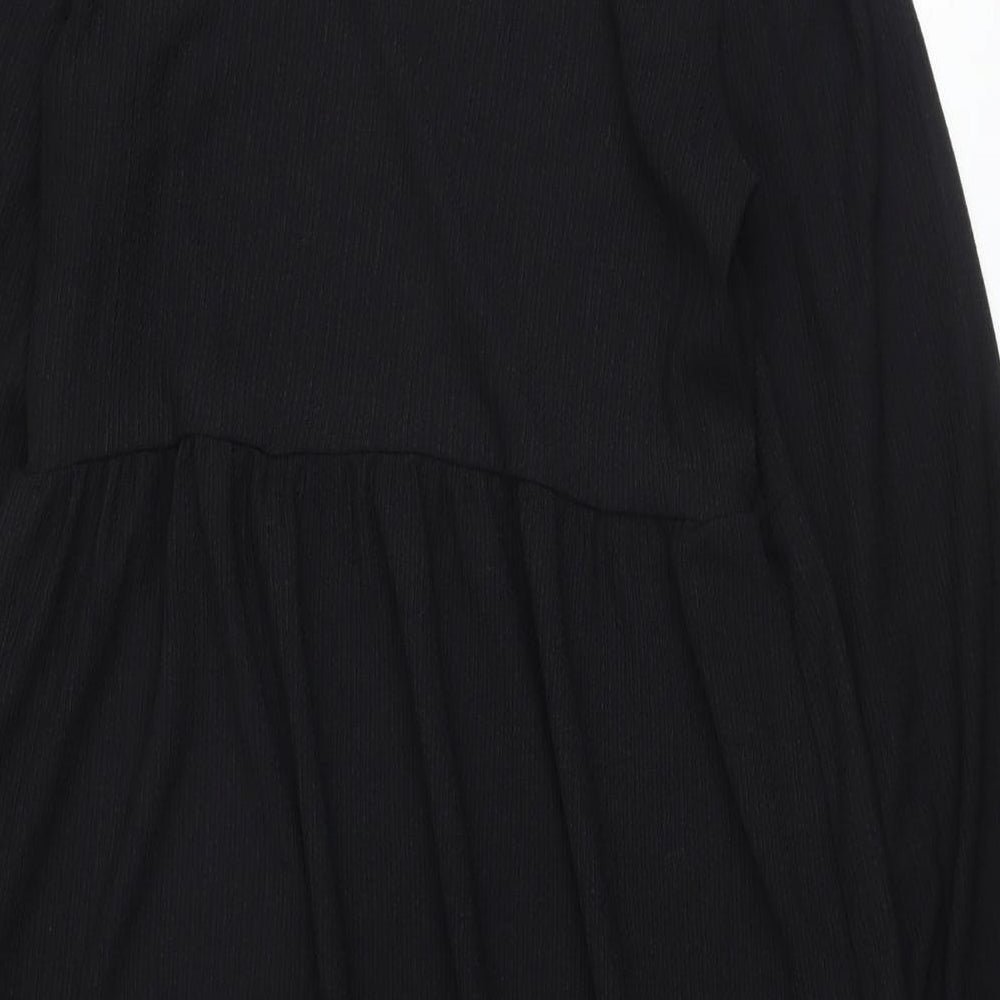 New Look Womens Black Polyester A-Line Size 12 Round Neck Pullover