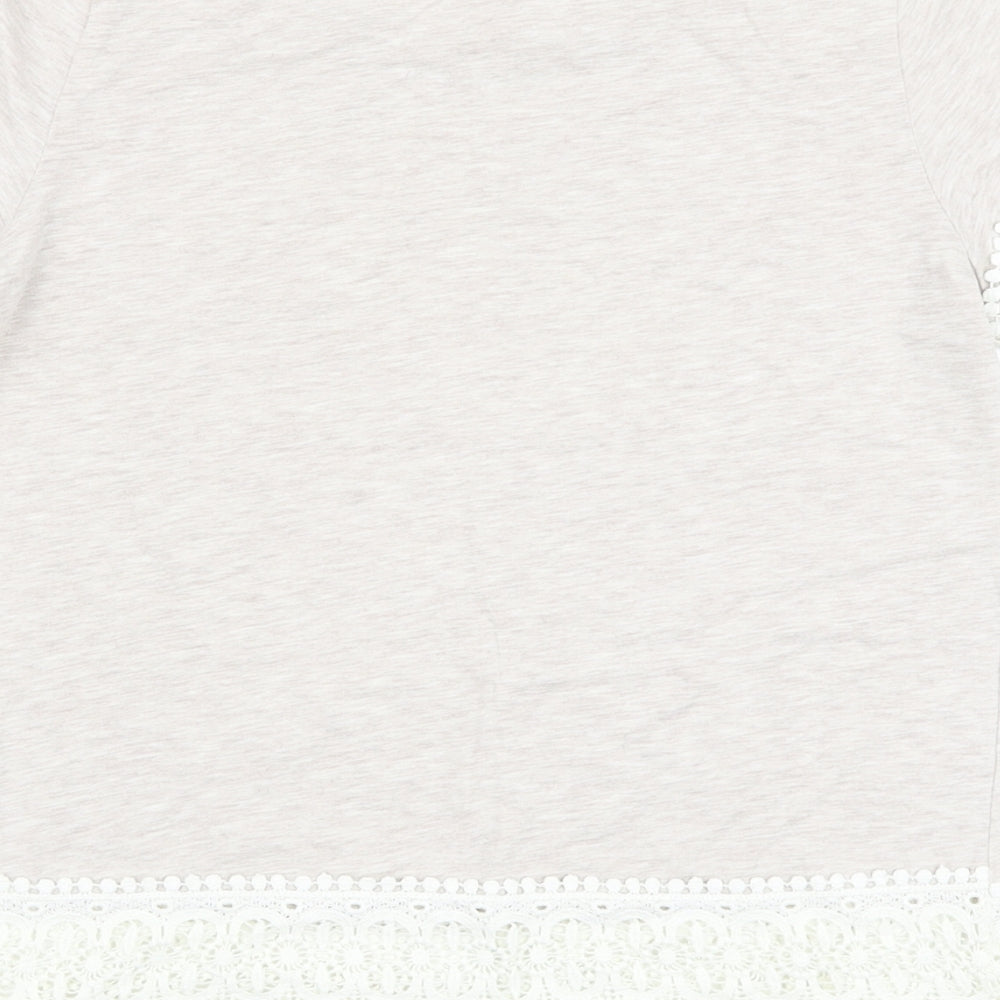 Dorothy Perkins Womens Beige Polyester Basic T-Shirt Size 12 Crew Neck