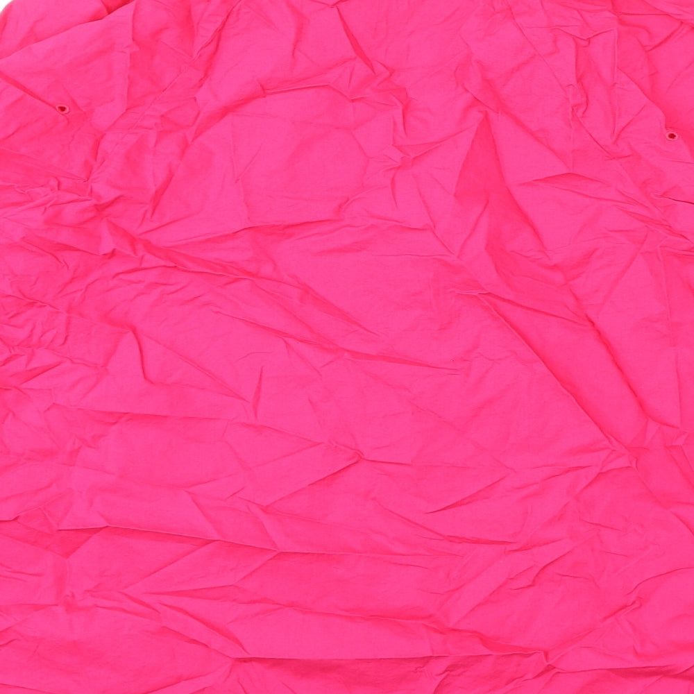Marks & Spencer Womens Pink 100% Cotton Basic Button-Up Size 12 V-Neck - Embroidery