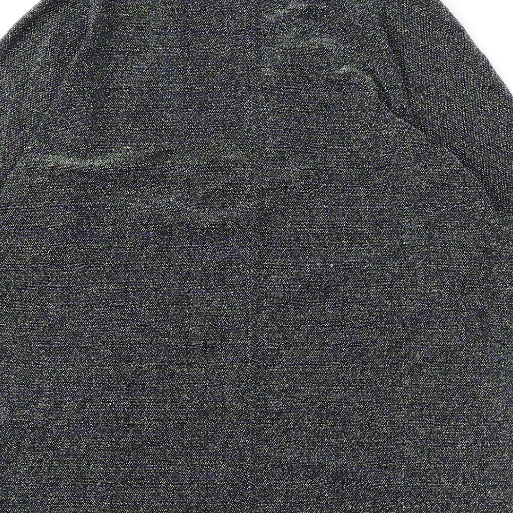 Marks & Spencer Womens Multicoloured Polyamide Basic Blouse Size 12 V-Neck - Glittery