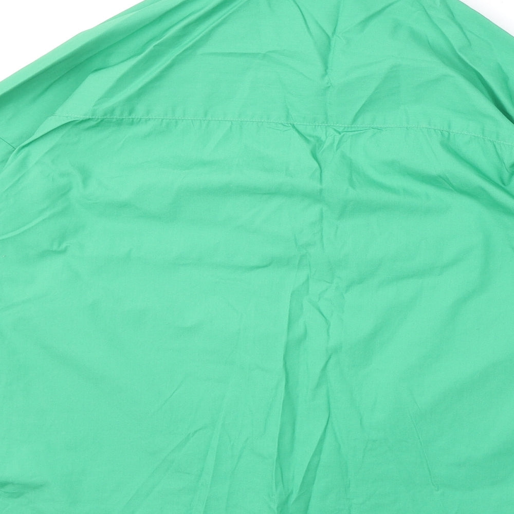 Cotton Traders Womens Green 100% Cotton Basic Button-Up Size 10 Collared