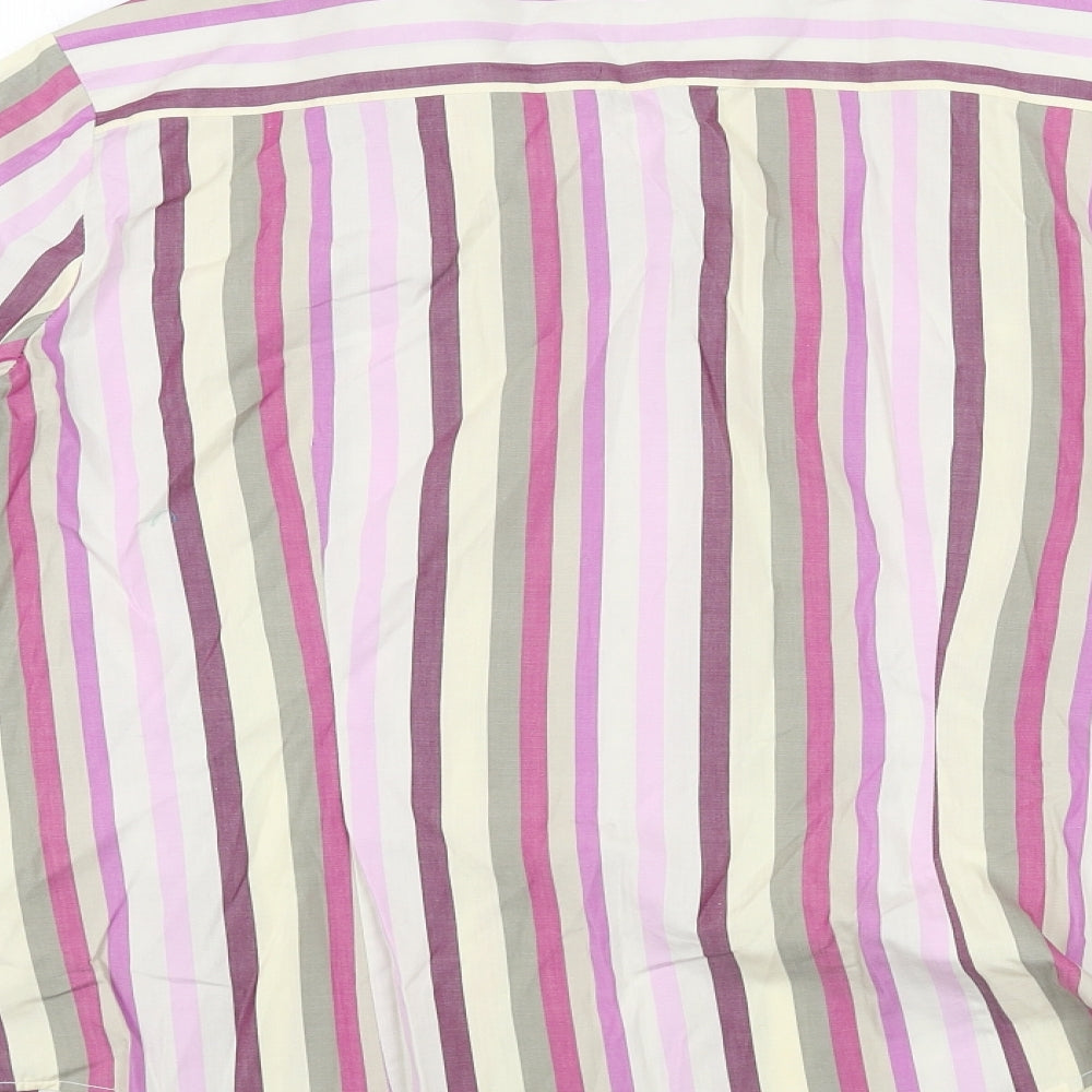 NEXT Mens Multicoloured Striped Cotton Button-Up Size M Collared Button
