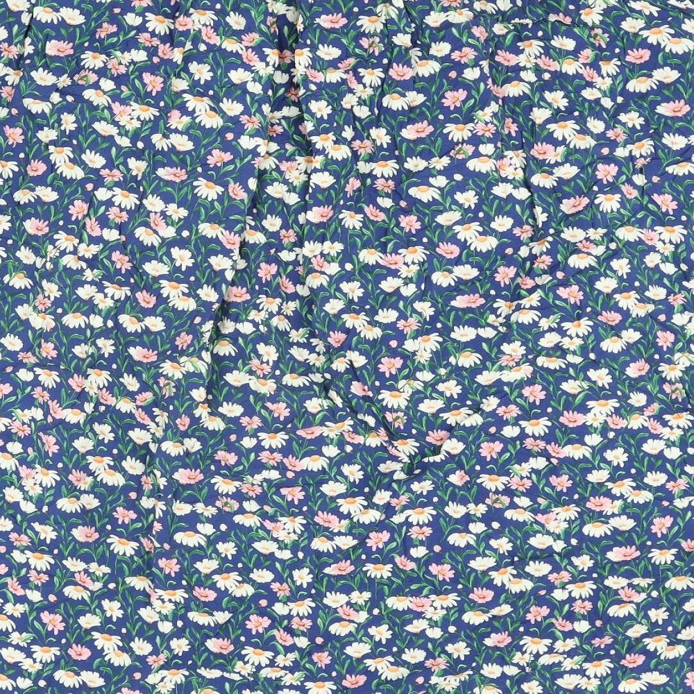 Country Collection Womens Multicoloured Floral Polyester A-Line Skirt Size 14 Button