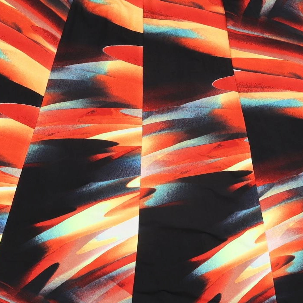 Anne Smith Womens Multicoloured Geometric Polyester A-Line Skirt Size 32 in