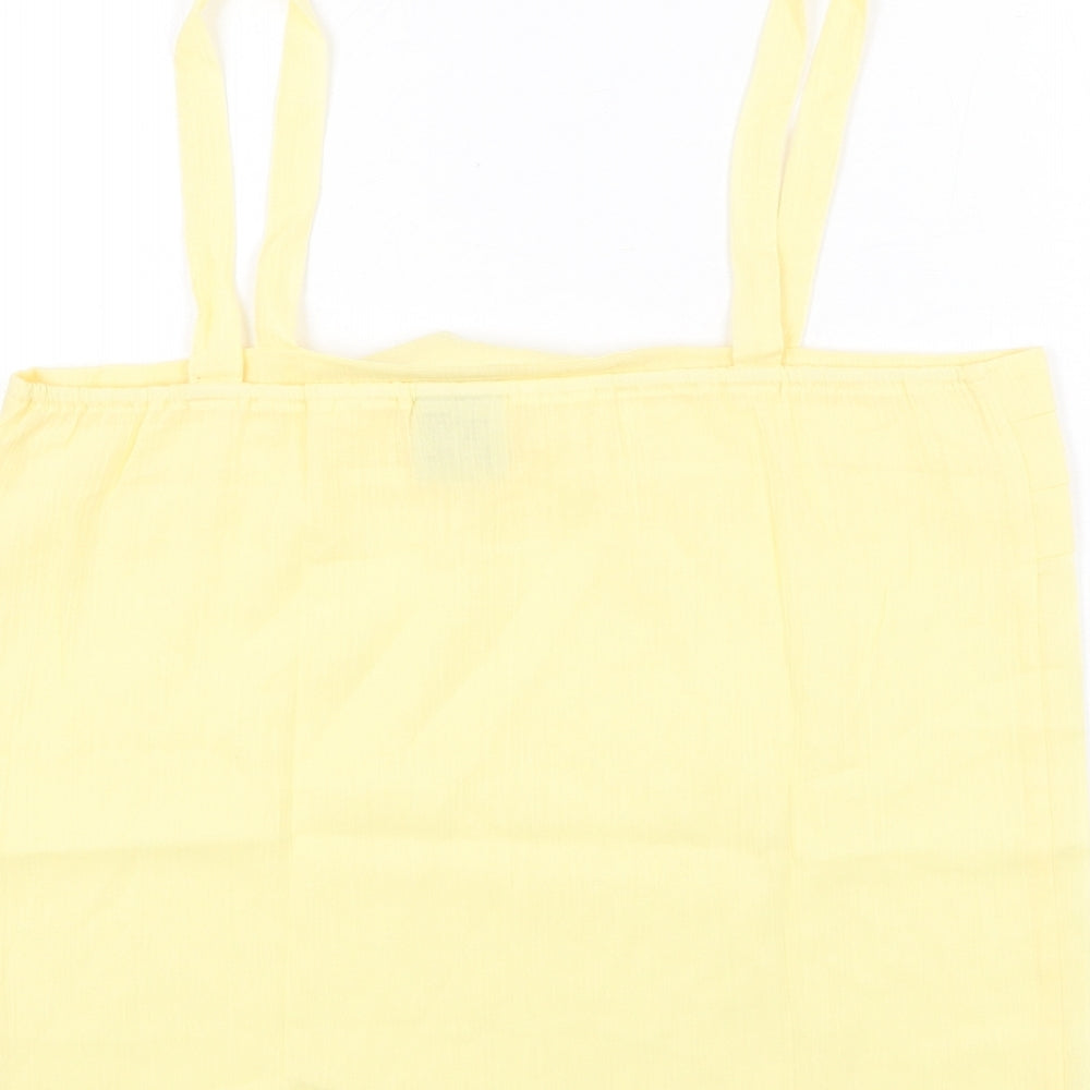 Classic Womens Yellow Polyester Basic Blouse Size 14 Square Neck