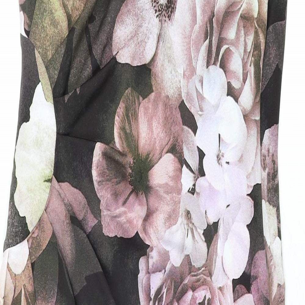 Phase Eight Womens Multicoloured Floral Polyester Pencil Dress Size 12 V-Neck Pullover