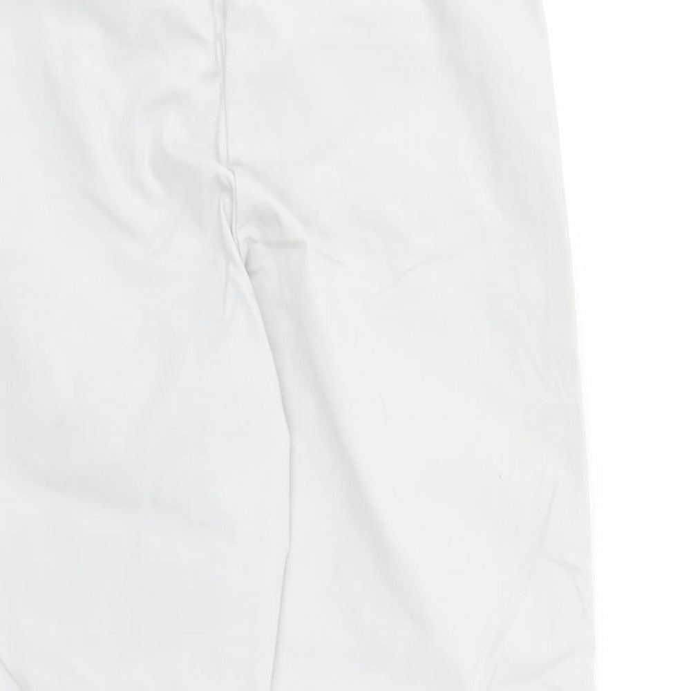 Marks and Spencer Womens Grey Cotton Chino Trousers Size 6 L26 in Regular Zip - Pockets