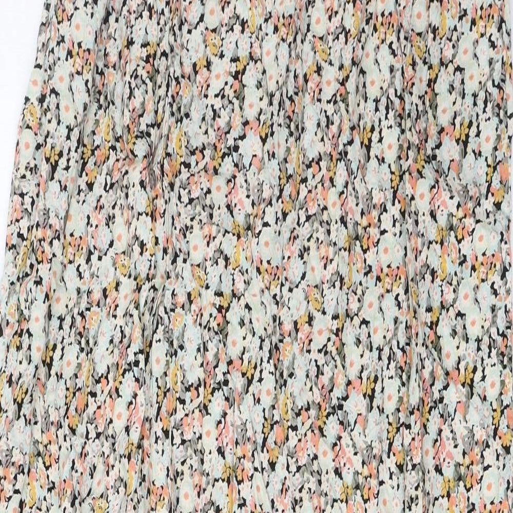 LTS Womens Multicoloured Floral Viscose A-Line Size 12 V-Neck Pullover - Pleated