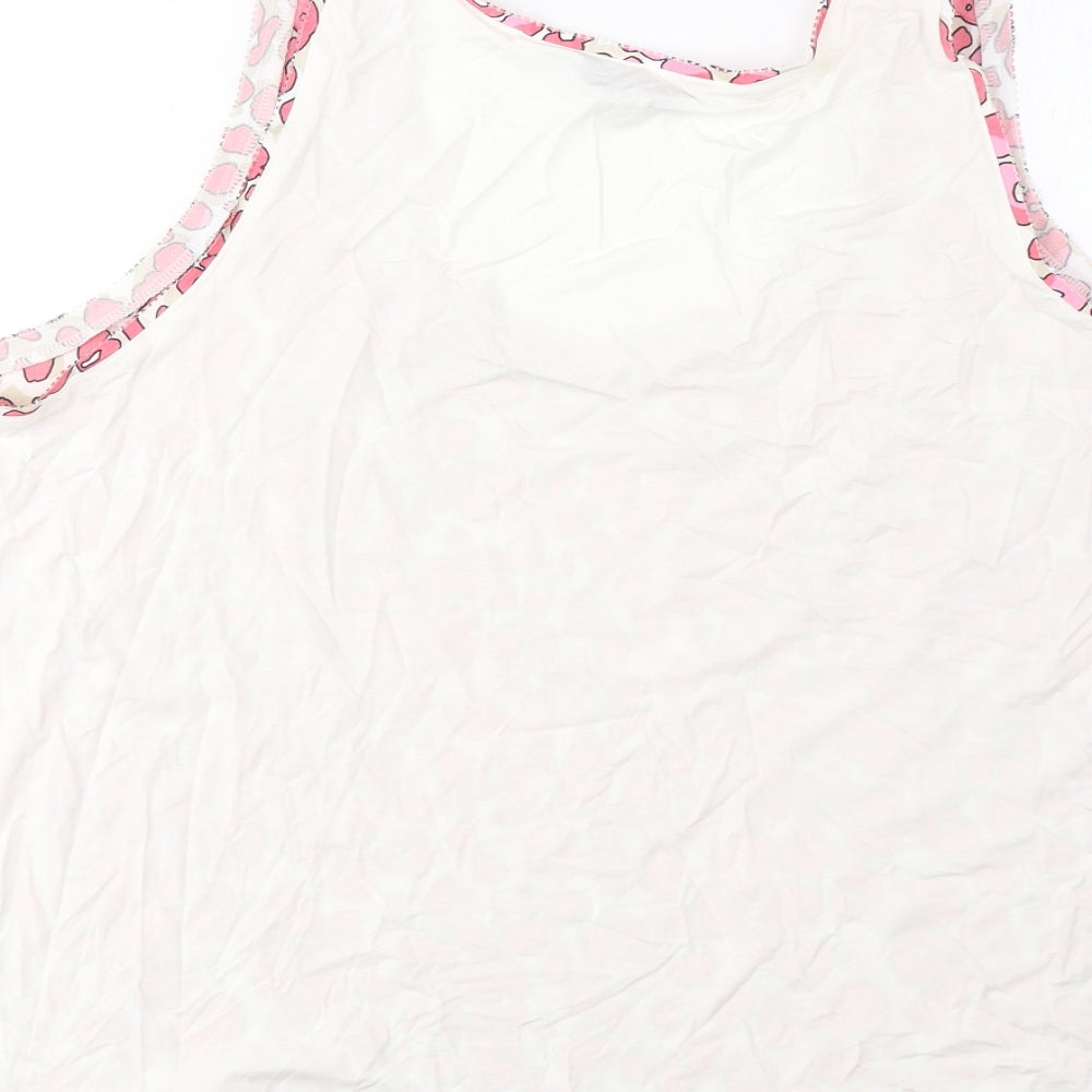 Marks and Spencer Womens Pink Animal Print Polyester Basic Tank Size 18 Scoop Neck