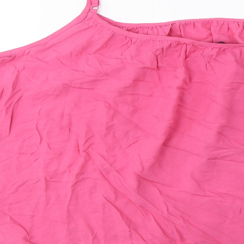 Marks & Spencer Womens Pink Viscose Camisole Tank Size 22 Scoop Neck