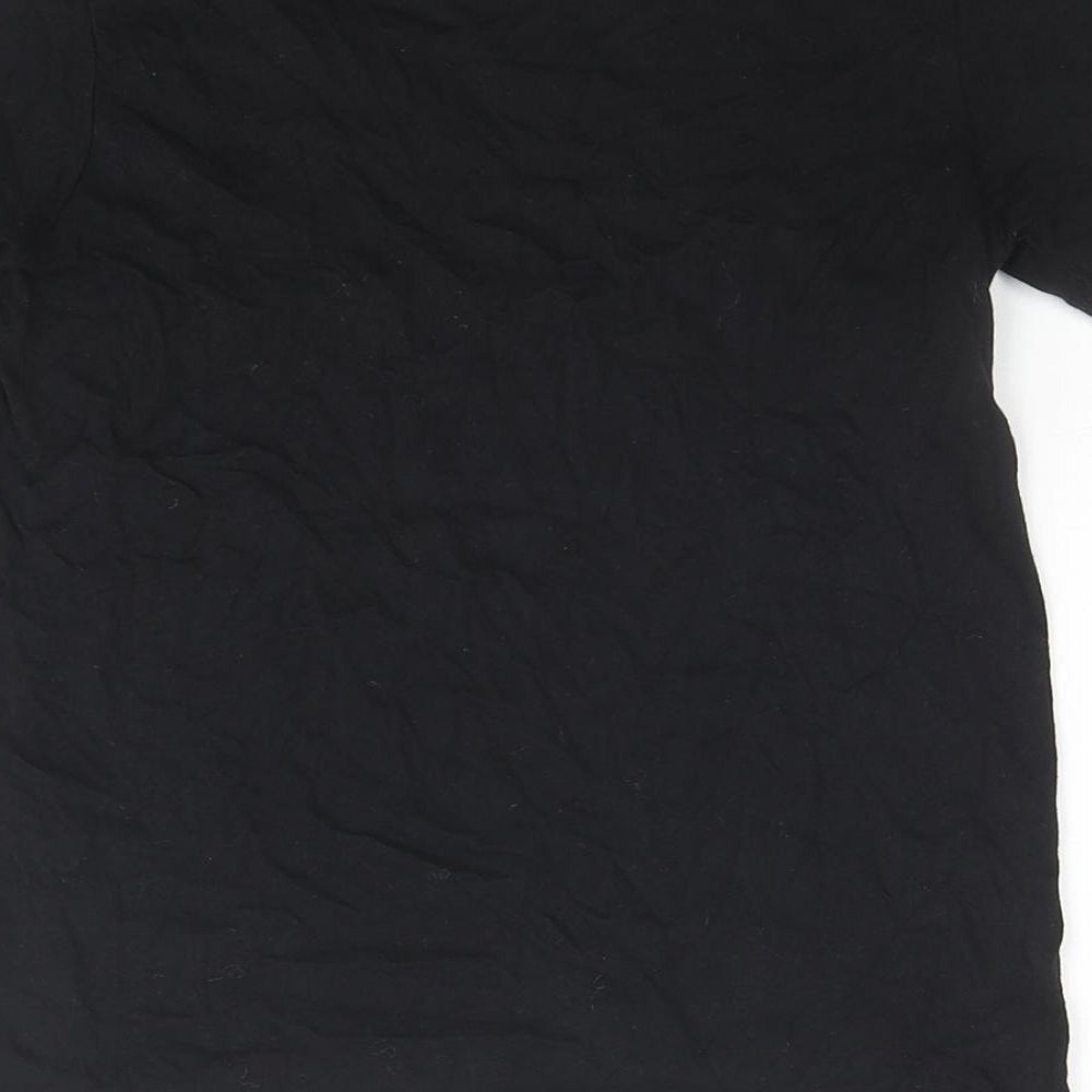 Hype Boys Black Polyester Basic T-Shirt Size 7-8 Years Round Neck Pullover
