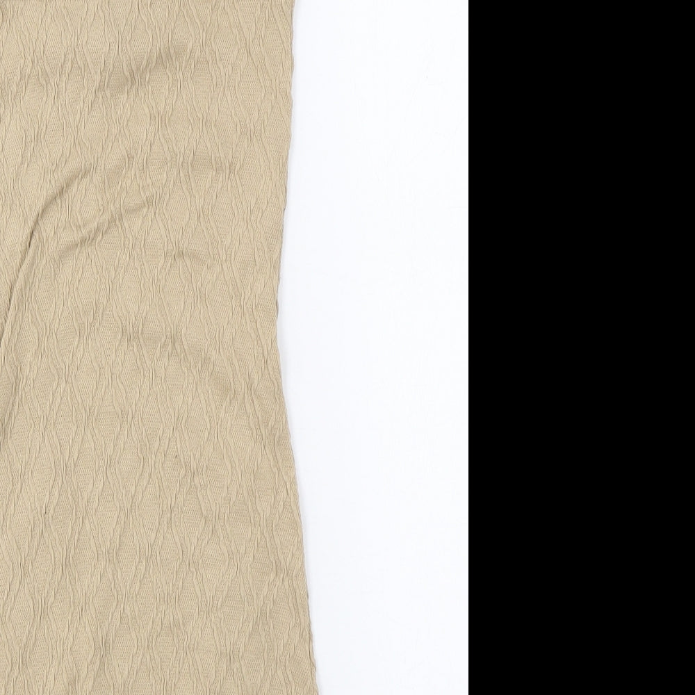 Divided by H&M Womens Beige Geometric Polyester Bodycon Size XS Halter Tie