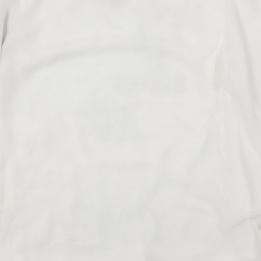 Phase Eight Womens White Floral Polyester Basic Blouse Size S Round Neck
