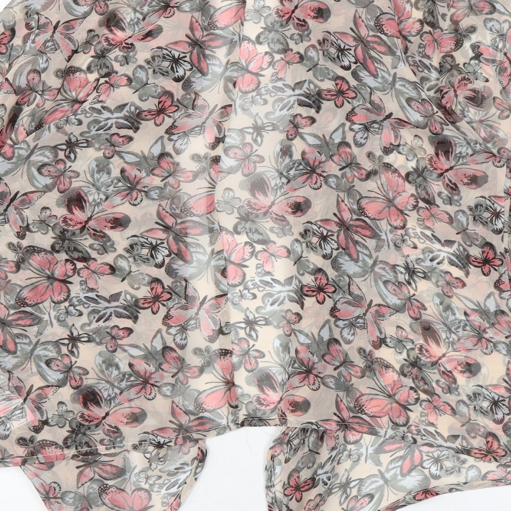 Apricot Womens Pink Geometric Polyester Kimono Blouse Size M V-Neck