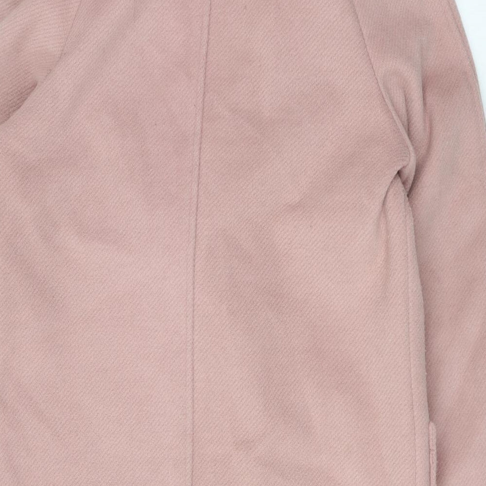 Marks and Spencer Womens Pink Overcoat Coat Size 8 Button