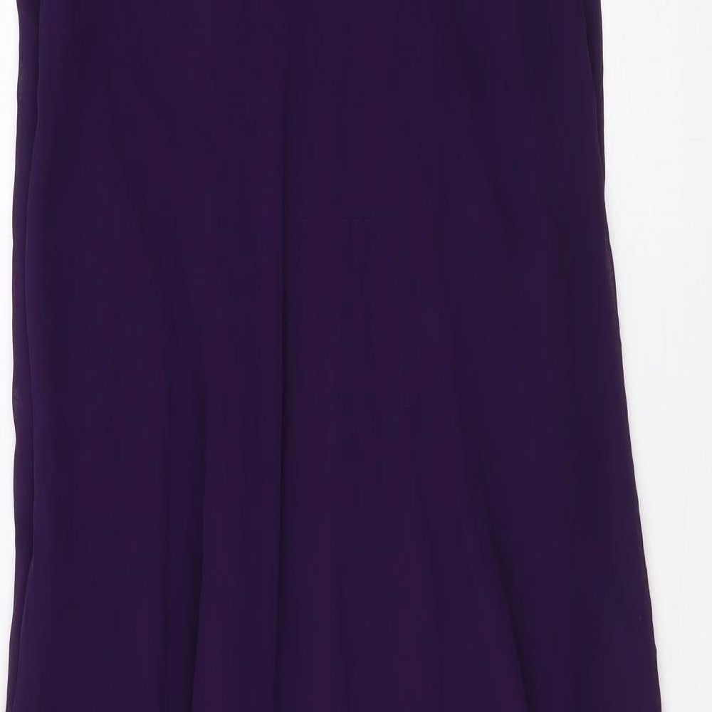 Ever Pretty Womens Purple Polyester Maxi Size 10 V-Neck Zip