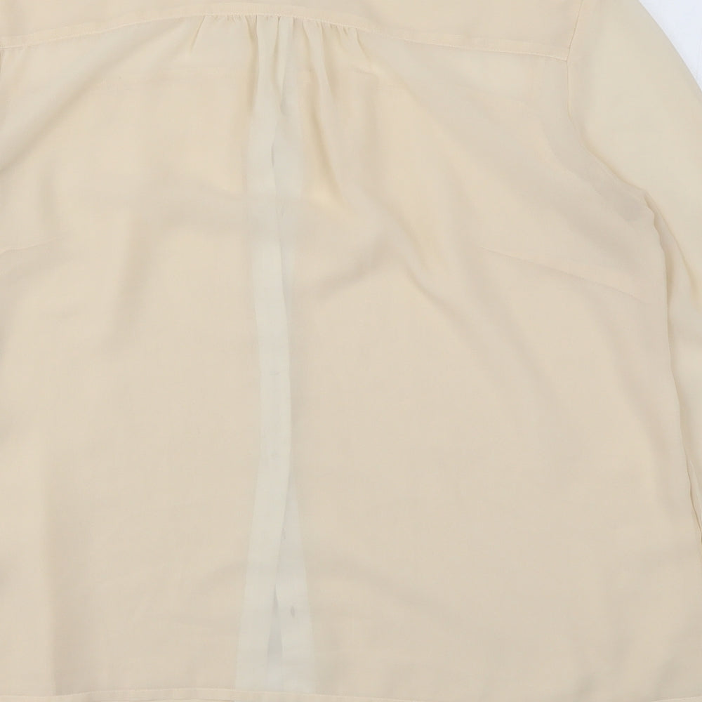 Marks & Spencer Womens Beige Polyester Basic Blouse Size 12 Collared - Diamanté