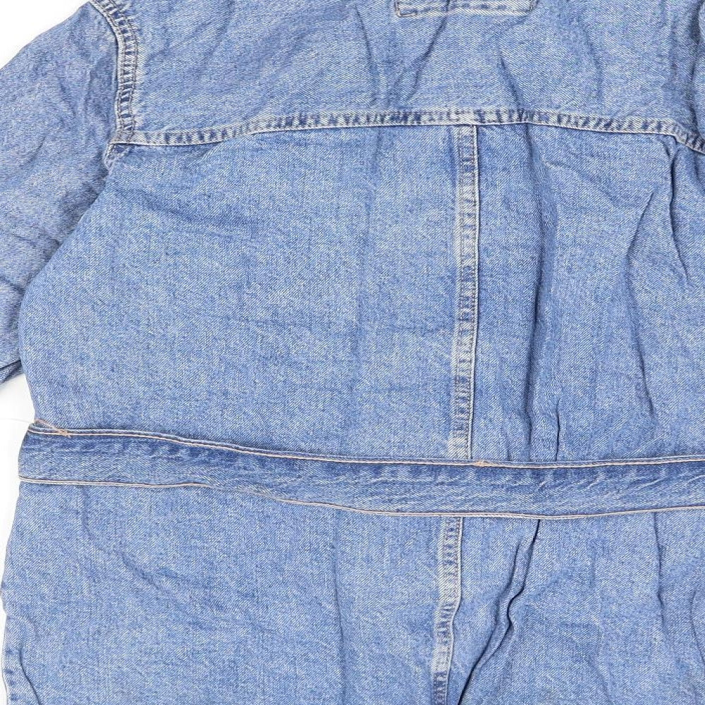 Marks & Spencer Womens Blue Jacket Size 8 Snap - Belted