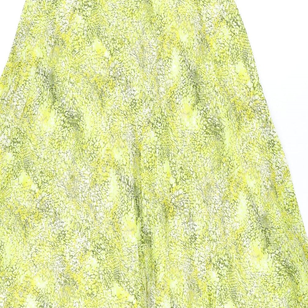 Marks & Spencer Womens Yellow Geometric Polyester Swing Skirt Size 6