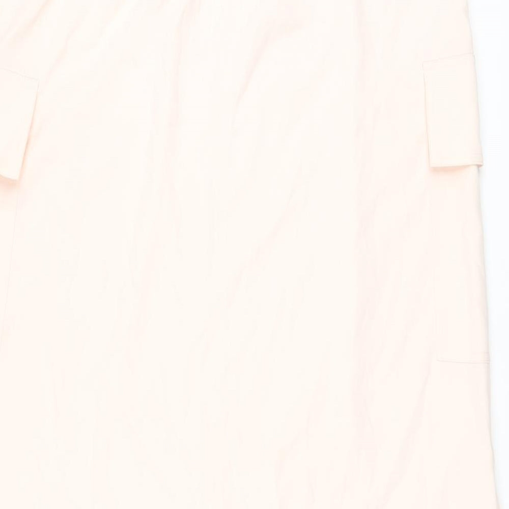 Marks & Spencer Womens Pink Polyester A-Line Skirt Size 18 Drawstring
