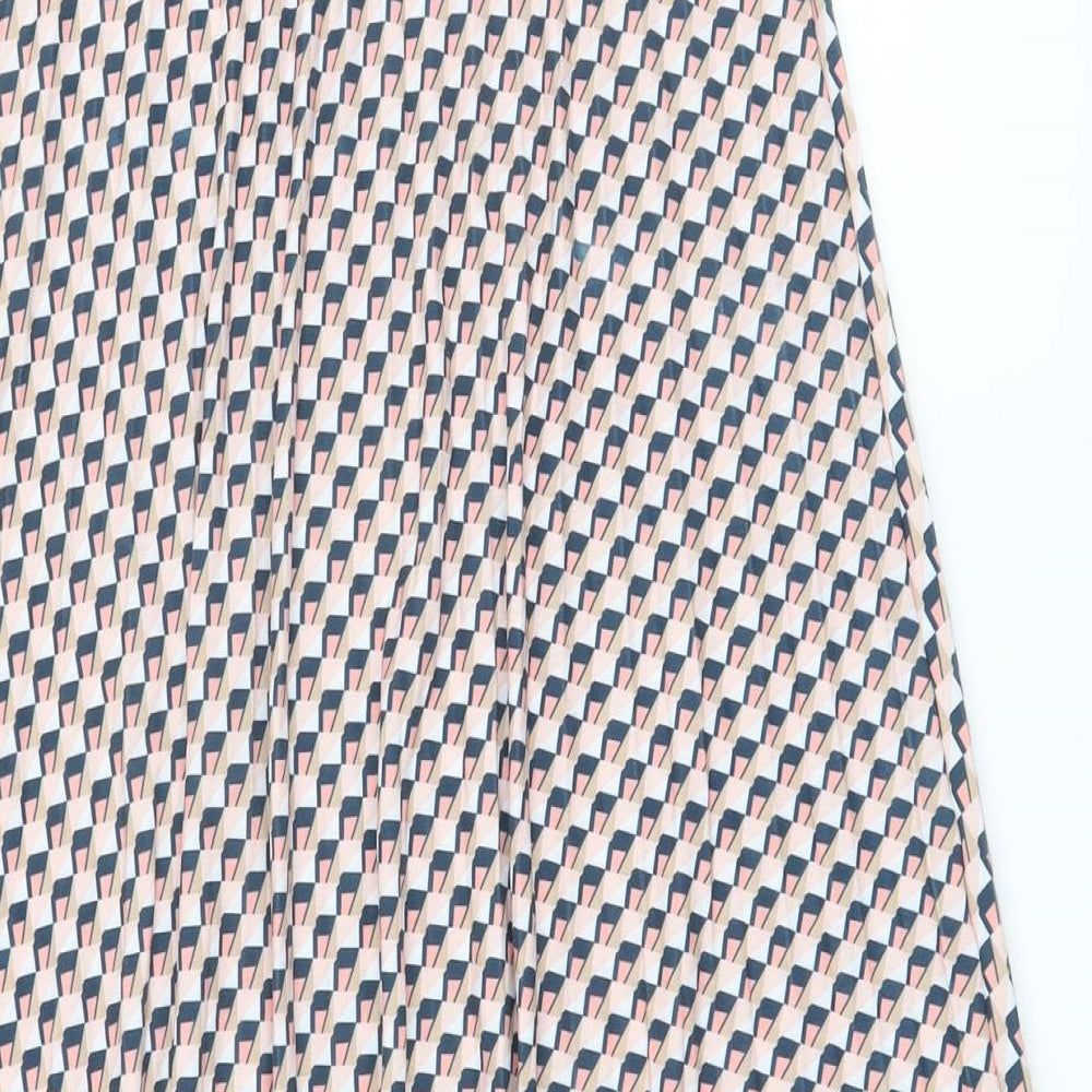 Marks & Spencer Womens Multicoloured Geometric Polyester A-Line Skirt Size 8