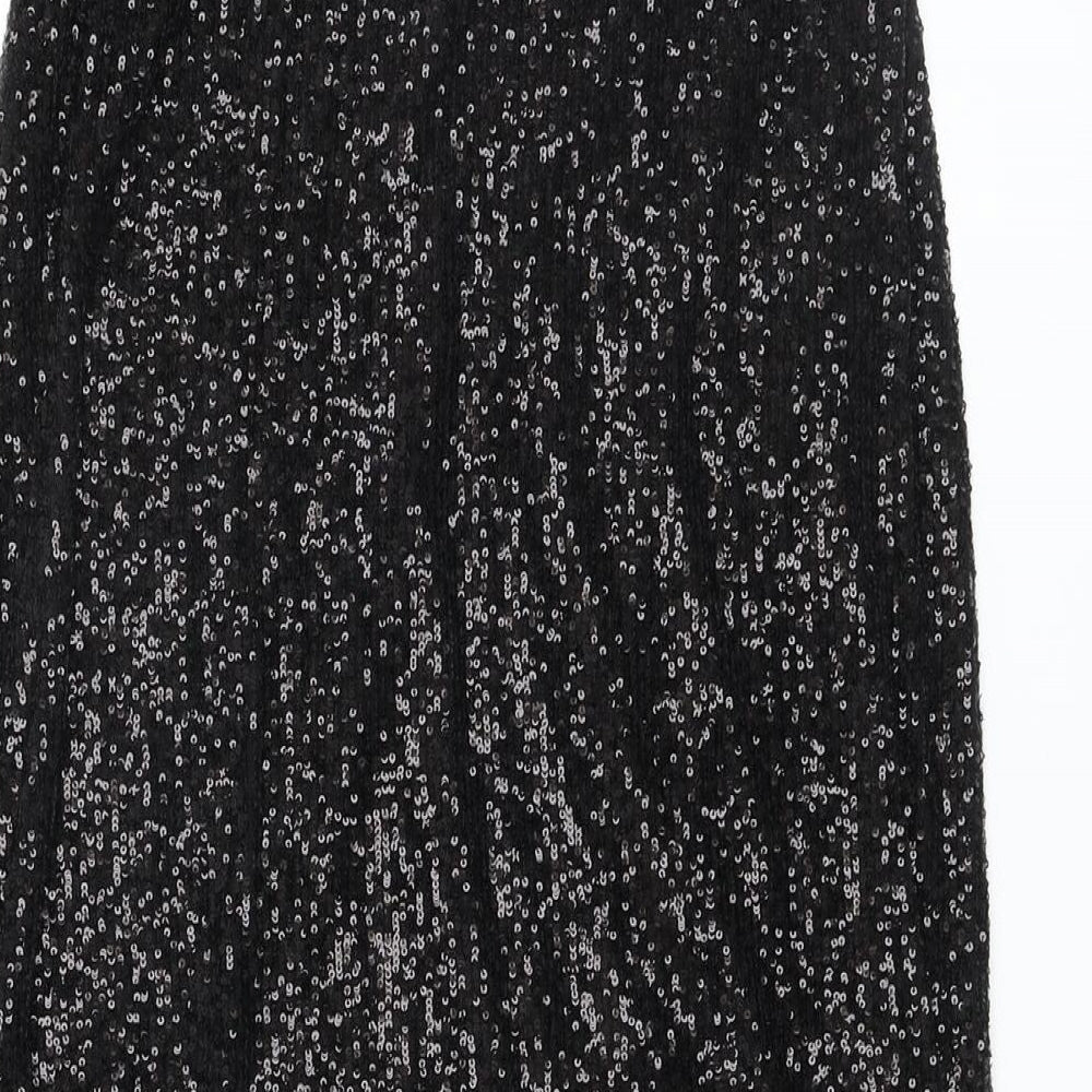 Marks & Spencer Womens Black Polyester A-Line Skirt Size 8