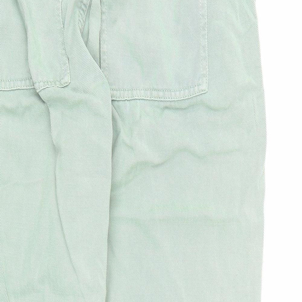 Zara Womens Green Lyocell Carrot Trousers Size M L22 in Regular Drawstring - Elasticated Waist