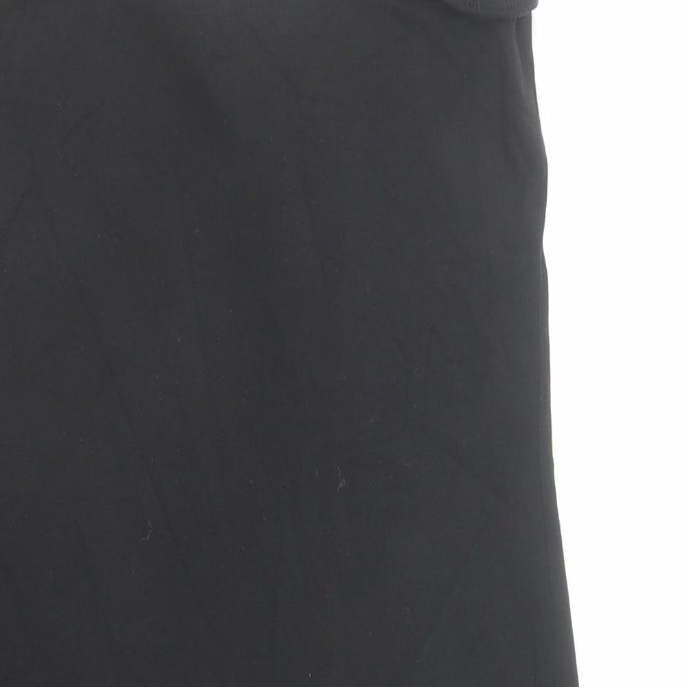 Next Womens Black Cotton Tank Dress Size 10 Round Neck Pullover