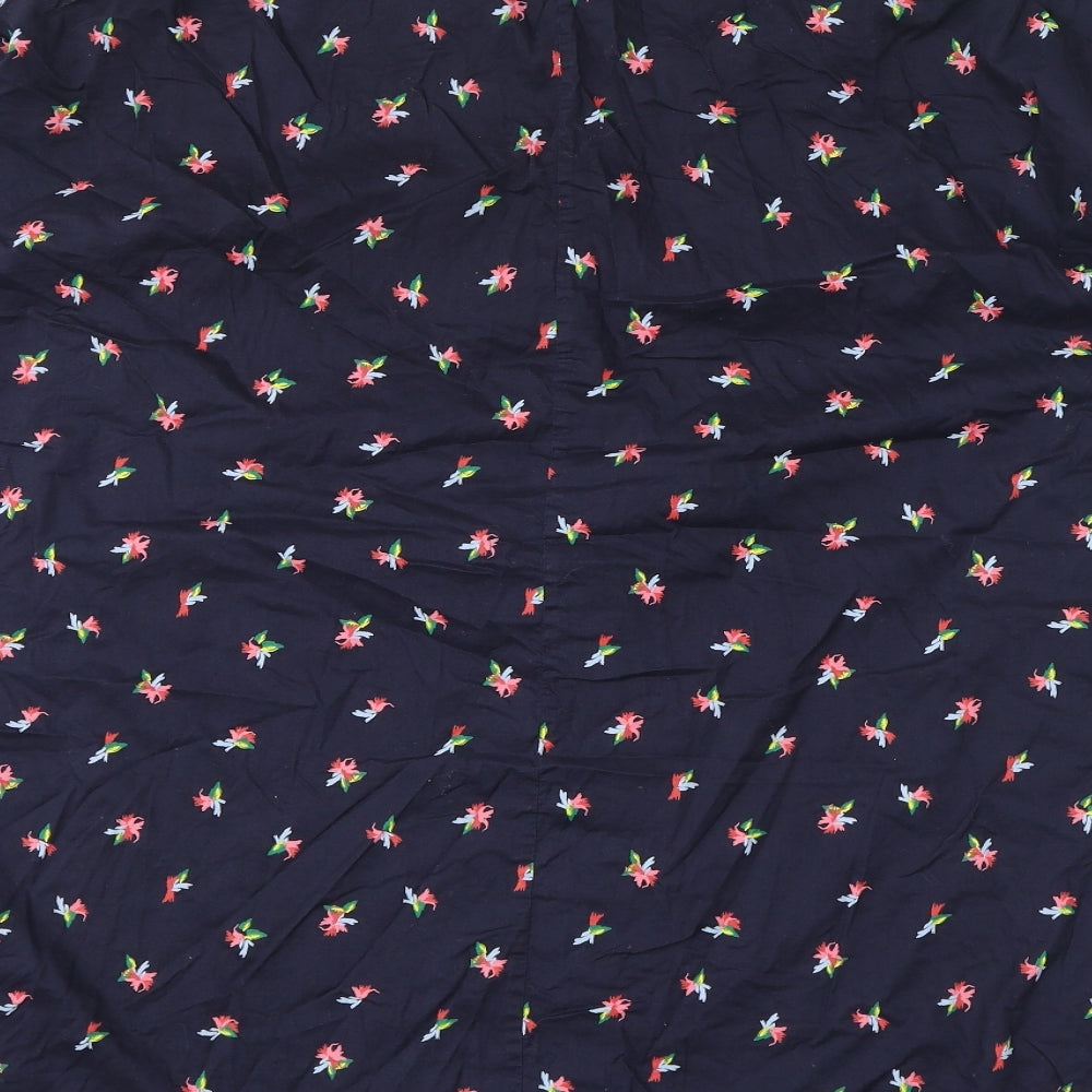 & Other Stories Womens Blue Geometric 100% Cotton Basic Button-Up Size 8 Collared