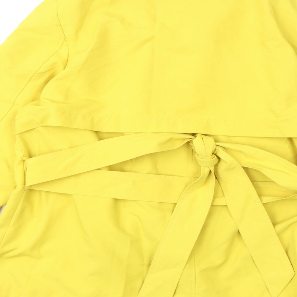 Marks & Spencer Womens Yellow Overcoat Coat Size 14 Button