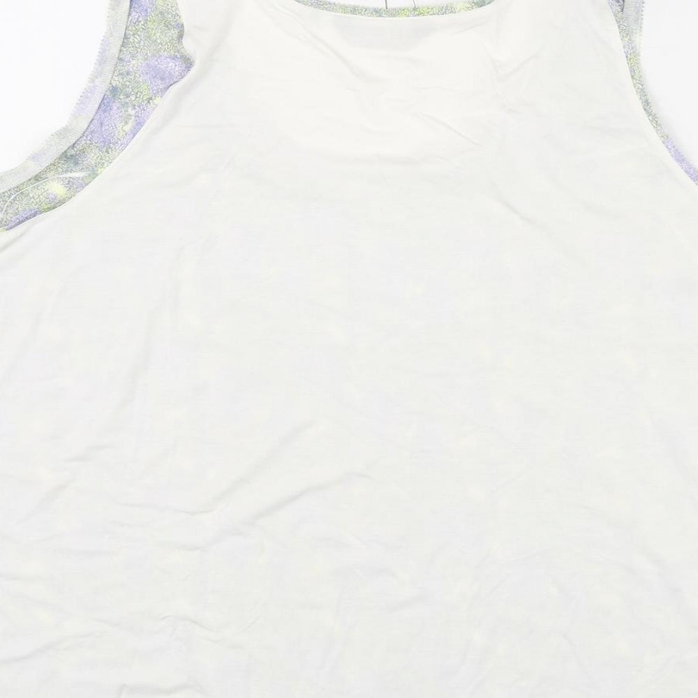 Marks & Spencer Womens Multicoloured Geometric Polyester Basic Tank Size 20 Round Neck