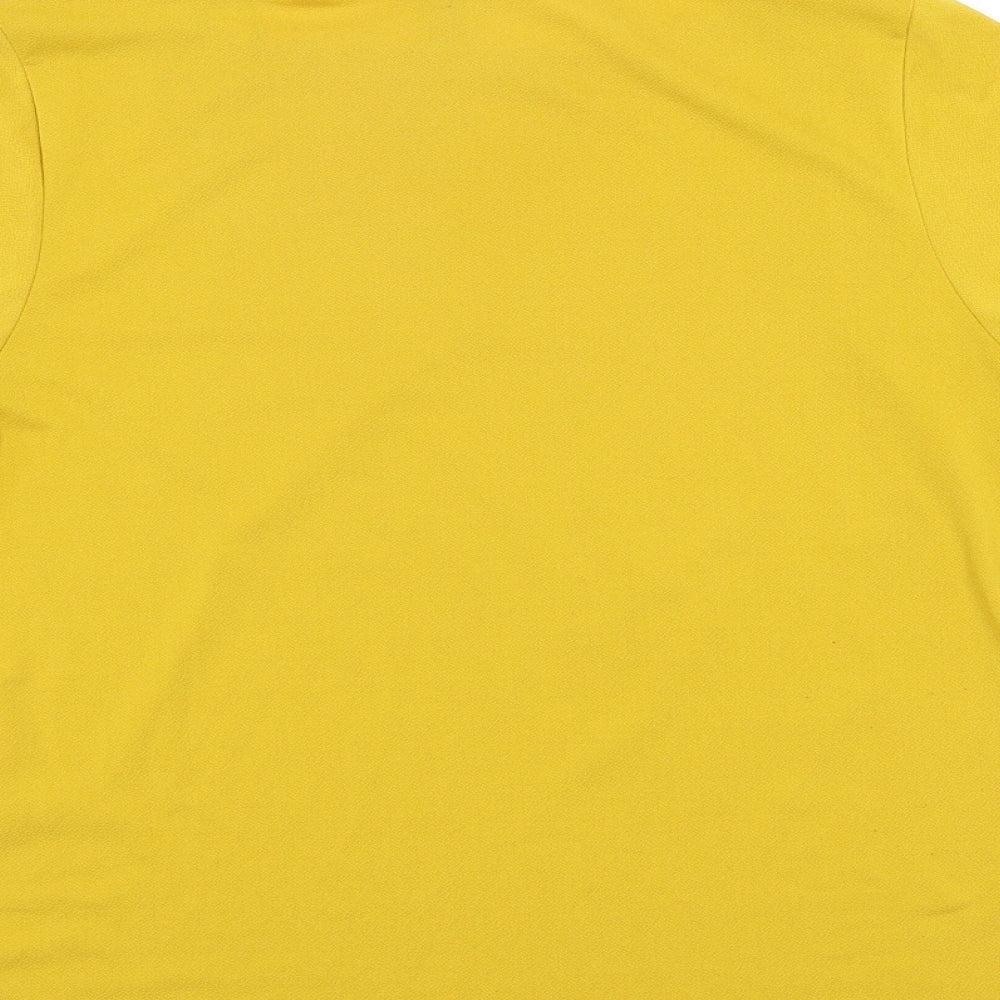 H&M Womens Yellow Polyester Basic Blouse Size M Round Neck