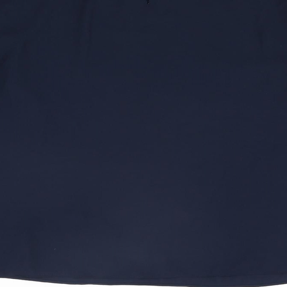 Marks & Spencer Womens Blue Polyester Basic Blouse Size 8 Round Neck - Embroidered Detail