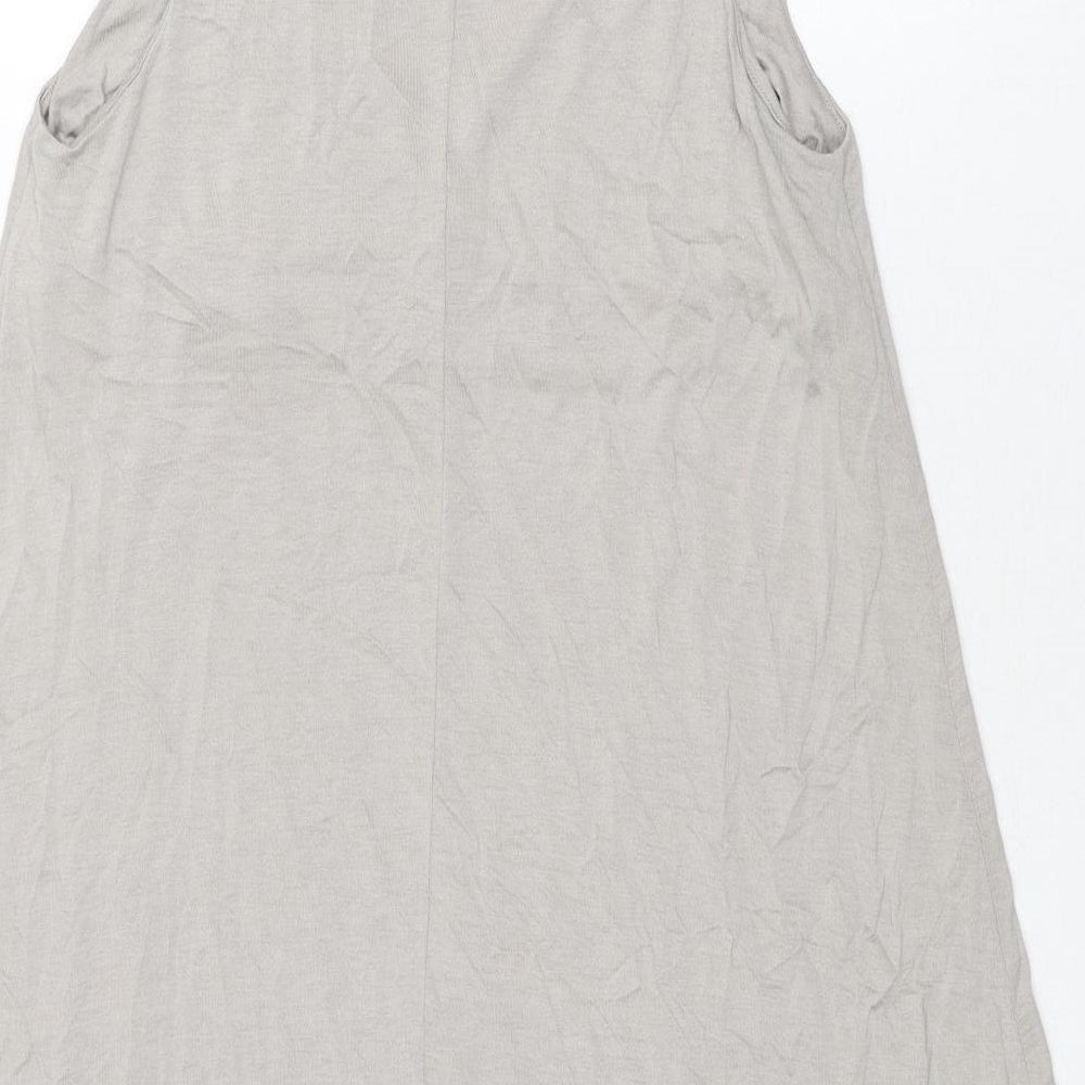 H&M Womens Grey Viscose A-Line Size S V-Neck Pullover